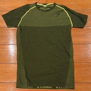 Gymshark Green and Yellow Men's Shirt